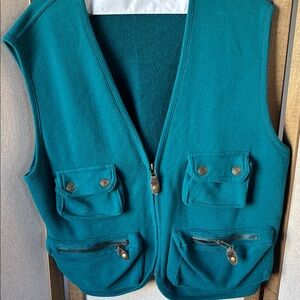 FINAL MARKDOWN Teal nada nuff Utility Vest with Pockets small